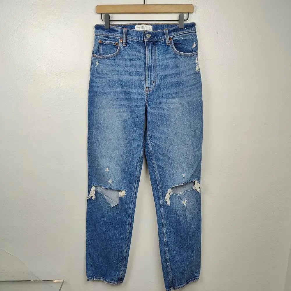 Abercrombie & Fitch The 90s Straight Ultra High Rise Jeans 8 29L Long Preppy